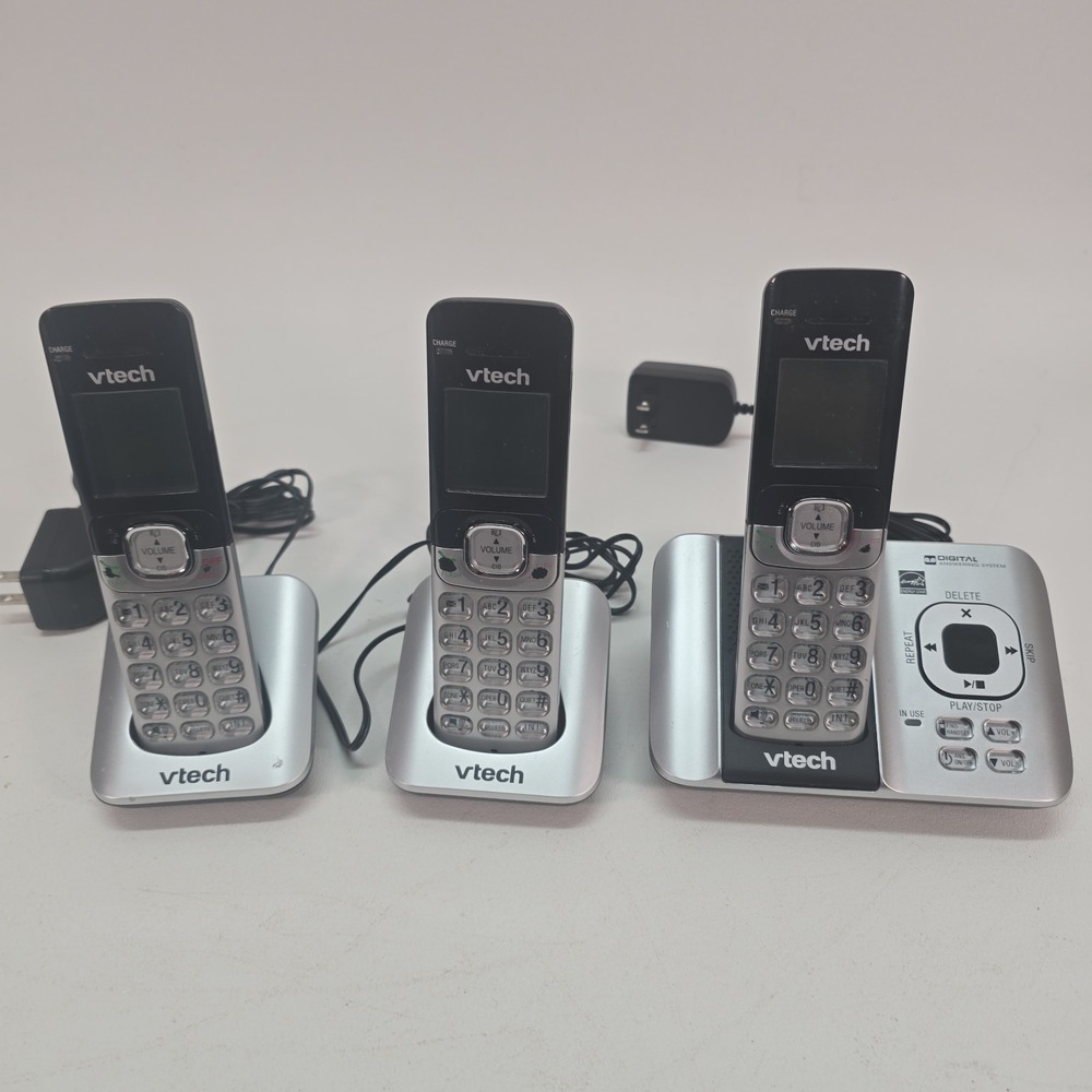 VTech CS6529-3 Handset Answering System w/Caller Id/call Waiting Silver Black